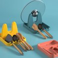 thumbnail image 3 of Pot Lid Holder Foldable Plastic Restaurant Kitchen Pot Lid Storage Rack Countertop Pan Cover Spoon Rack Cooking Tableware Organizer Shelf Pink, 3 of 9