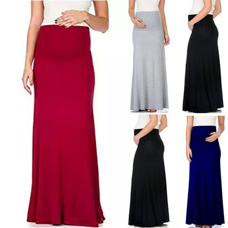 

Tejiojio Maternity/Labor/Nursing Clothing Clearance Women s Maternity Pregnancy Comfort High Waisted Tummy Control Solid Skirt