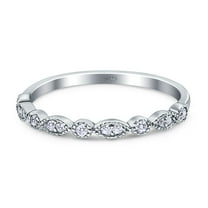 Simulated Cubic Zirconia Size-5 Half Eternity Marquise Wedding Band 925 Sterling Silver