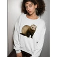 thumbnail image 2 of Cute Ferret Sweatshirt Women -SPIdeals Designs, Female Small, 2 of 4
