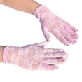 thumbnail image 1 of 1 Pair Bridal Gloves Lace Flower Pattern Solid Color Lady Mittens Elegant Short Style Gloves for Wedding Party Prom, 1 of 10