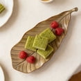 thumbnail image 4 of Ceramic Serving Tray Creative CeramicLeaf Shaped Long Platter Oblong Serving Tray For Pastries Breakfast Desserts Elegant Tableware For Home Entertaining Hostess Gift, 4 of 4