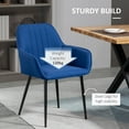 thumbnail image 4 of HOMCOM Dining Chairs Set of 2, Upholstered Accent Chairs with Metal Legs, 4 of 10