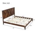 thumbnail image 5 of Mid-Century Modern Platform Bed Wood Slat Support with No Box Spring Needed,King Walnut, 5 of 21