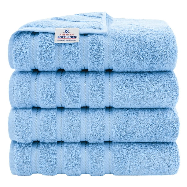 Juego de toallas de baño American Soft Linen Luxury, 4 piezas, 100% algodón