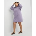 thumbnail image 5 of Hanes Originals Women's Soft Brushed Fleece Hoodie Dress (Plus Size) Muted Iris 2X, 5 of 5