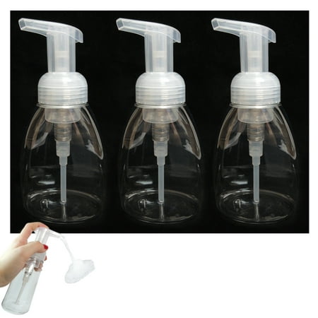 3X Clear Empty Plastic Foamer Hand Soap Dispenser Foam Pump Bottles 296 ml 10
