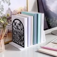 thumbnail image 6 of Non-Skid Iron Bookend Display Stands Adjustable Desktop Heavy Duty Metal Book Stopper for Shelves Flower 110x135x200mm 2pcs/set, 6 of 7