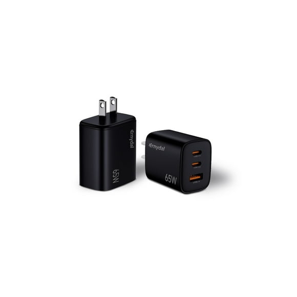 Cargador Ernydal 65W GaN Dual USB-C USB-A Fast negro