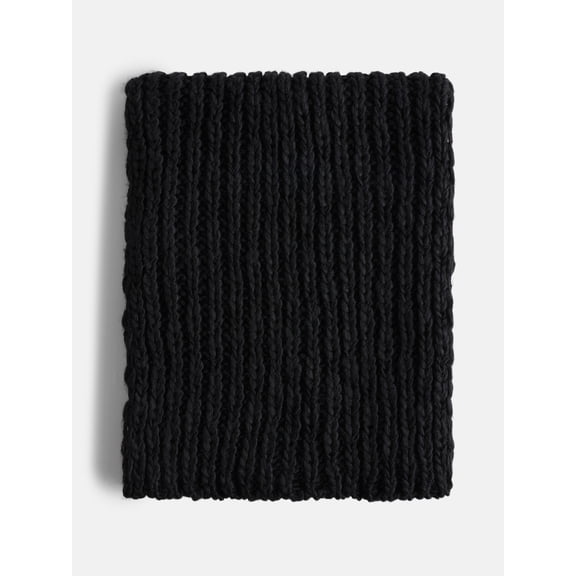 Scenario Women's Chunky Textured Scarf, Black Soot