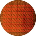thumbnail image 1 of Ahgly Company Machine Washable Indoor Round Oriental Yellow Industrial Area Rugs, 4' Round, 1 of 4