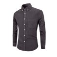 thumbnail image 2 of hotojiny Men's Corduroy Shirt Long Sleeve Button down Workwear Classic Regular Fit Casual Fall Tops Wedding Clothing with Pocket, 2 of 5