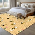 thumbnail image 4 of Cartoon Style Bees Large Area Rugs 5x8 ft Yellow Honeycomb Cute Animal and Flowers Washable Rug Non Slip Indoor Carpet Absorbent Floor Mat for Living Room Bedroom Dining Room, 4 of 9
