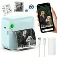 thumbnail image 1 of Portable Wireless Thermal Printer with 1 Roll Thermal Paper - Wireless Pocket-Sized Mini Receipt Printer Suitable for Smartphones, Compatible for /, On-the-Go Invoices, Photos, Diaries & Notes, 1 of 4