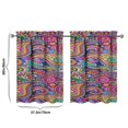 thumbnail image 4 of Paisley Design Kitchen Curtains - Vintage Tier Cafe Curtains for Bathroom Living RV Rod Pocket Window Drapes 36 Inch 2 Panels Set 28"x36" Window Treatment Tiers, 4 of 4