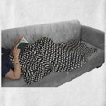 thumbnail image 5 of Abstract Soft Flannel Fleece Throw Blanket, Monochrome Geometric Repetitive Simplistic 70's Retro Illustration, Cozy Plush for Indoor and Outdoor Use, 70" x 90", Eggshell and Dark Brown, by Ambesonne, 5 of 5