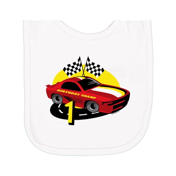 Inktastic Race Car 1st Birthday Newborn Bib
