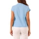 thumbnail image 3 of Camisa de botón INSPIRE CHIC de verano para mujer, blusa casual de algodón con mangas cortas, color azul claro, talla S, 3 of 6