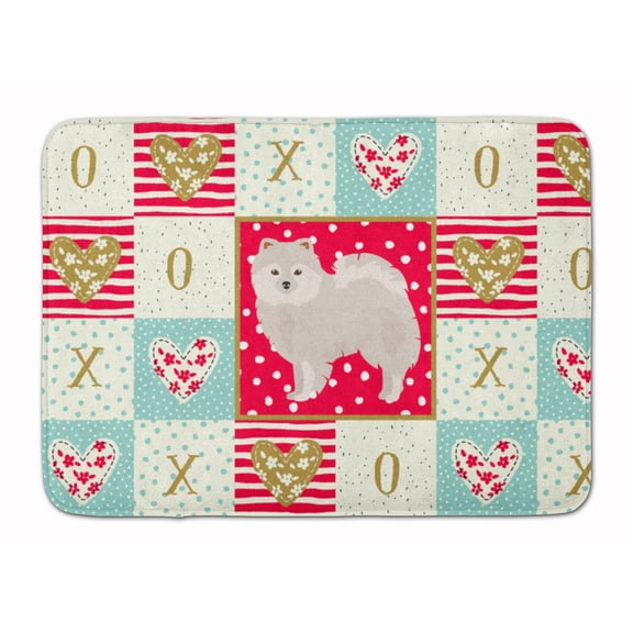 Japanese Spitz Love Machine Washable Memory Foam Mat