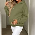 thumbnail image 2 of AKOEE Maternity Clothes Women Sweatshirts Loose Soft Zip-Breastfeeding Nursing Pullover Sweater Hoodie (L, Army Green), 2 of 8
