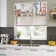 thumbnail image 4 of Gray Beige Map Curtain Valances for Windows, Kitchen Valance Window Treatments Panel 2 Pack, Funny Abstract Cloud Illustration Art Rod Pocket Short Curtains for Bathroom Bedroom 42 x 18 Inch, 4 of 8