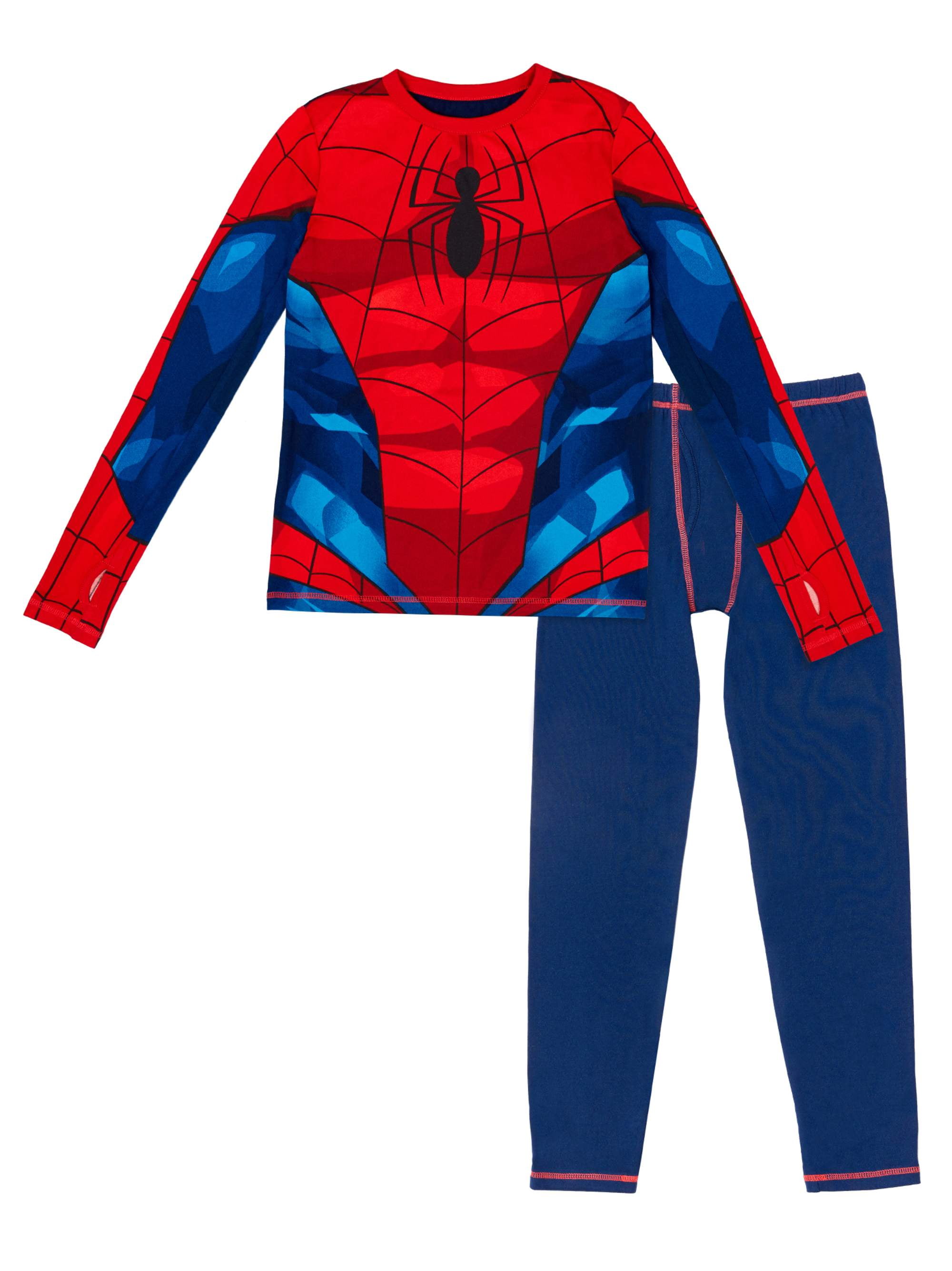 Boys Small 6-7 Spiderman Pajamas Thermal Underwear Baselayer Shirt Pants PJs 