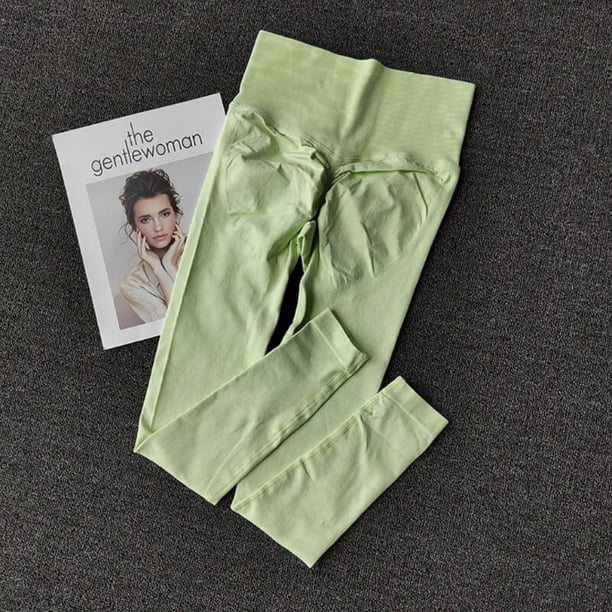 Pantalones deportivos sin costuras para Yoga, mallas deportivas de cintura alta, transparentes, para Yoga, gimnasio, correr, pantalones de secado rápido, pantalones con fruncido en la parte de atrás