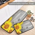 thumbnail image 5 of SKYSONIC Beautiful Sunflowers Kitchen Mats and Rugs Old Wooden Table Floor Runner Area Rug Washable Carpet Perfect for Living Room Bedroom Entryway,19.7"x27.6"+19.7"x47.2", 5 of 7