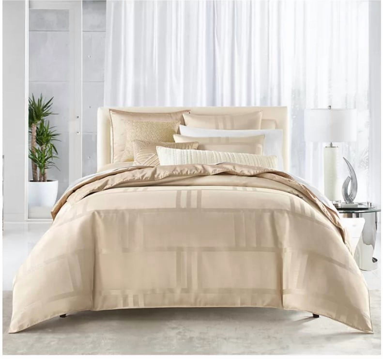 Hotel Collection Structure 3-Pc. Duvet Cover Set, Full/Queen-Gold