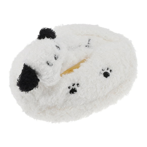 Soporte de pañuelos para coche, organizador de caja de pañuelos, peluche blanco, 1 pieza