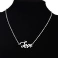 thumbnail image 4 of Coraje /amor/fe colgante colgante collar clavícula gargantilla joyería- Plata Zulema Collar de cadena de letra, 4 of 6
