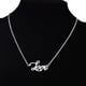 thumbnail image 4 of Coraje /amor/fe colgante colgante collar clavícula gargantilla joyería- Plata Zulema Collar de cadena de letra, 4 of 6