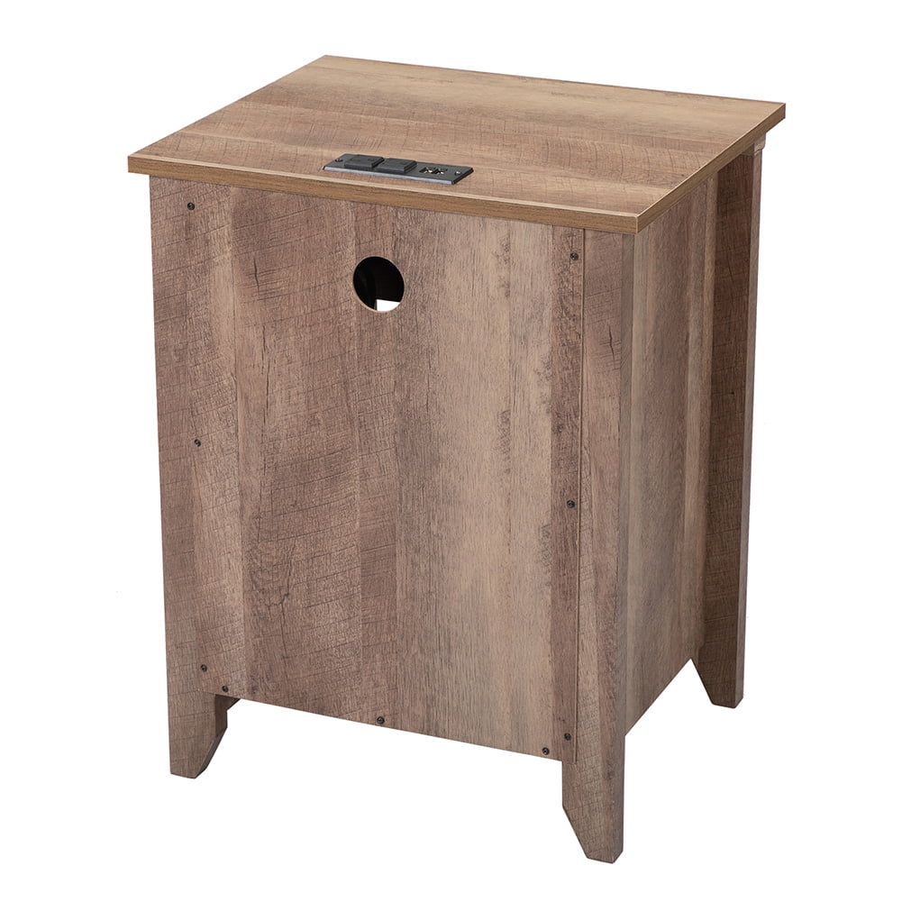 Kadyn Accent Table with USB Ports & Power Outlets for Living Room, Narrow Nightstand for Sofa Couch, Bedside Cupboard for Bedroom, Light Brown Kadyn Accent Table with USB Ports & Power Outlets for Living Room, Narrow Nightstand for Sofa Couch, Bedside Cupboard for Bedroom, Light Brown