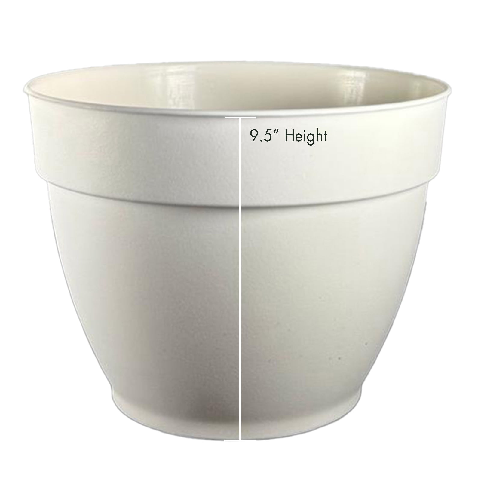 Jacinto Recycled Planter, 12 inch Opening Diameter, Cream Color by Deroma USA