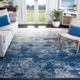 thumbnail image 1 of SAFAVIEH Brentwood Collection 3' x 3' Square Grey/Navy BNT822G Modern Abstract Non-Shedding Living Room Bedroom Area Rug, 1 of 8