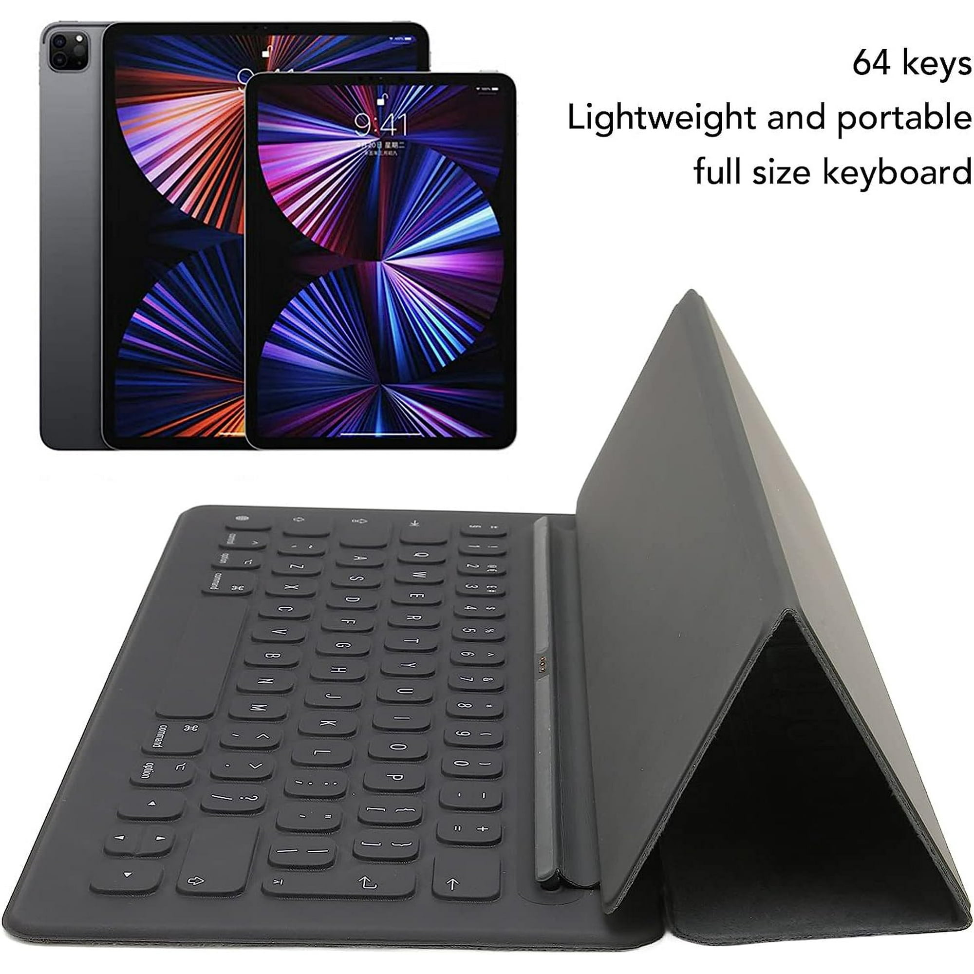 Keyboard for ipad pro 12.9 inch, Foldable 64 Keys Full Size Smart