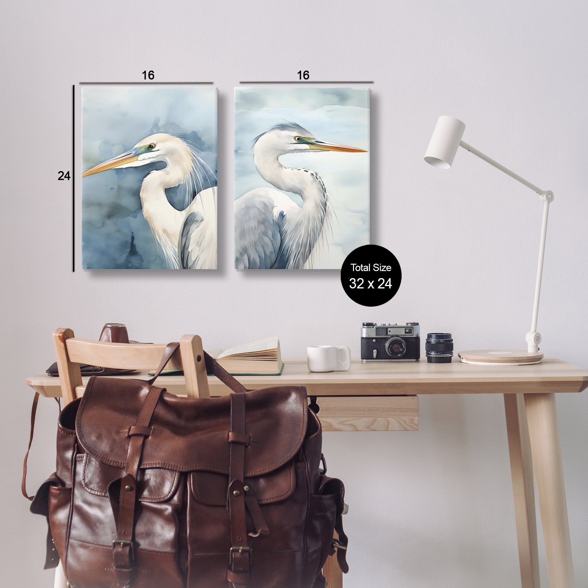 Stupell Industries Watercolor Detailed Beach Birds Animals Painting Wrapped Canvas Art Print Wall Art, 16 x 24, Set of 2