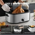 thumbnail image 5 of KFFKFF Electric Roaster Oven 24QT Turkey Roaster Oven with Self-Basting Lid 1450W with High-Dome Glass Lid with Defrost & Warm Function Adjustable Temperature Removable Pan&Rack Cool-Touch Handles, 5 of 9