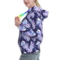 thumbnail image 2 of Wukai blue starry sky Skull flower Print Womens Hoodies Fleece Sweatshirts Long Sleeve Sweaters Pullover Fall Outfits Winter Clothes-Large, 2 of 7