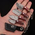 thumbnail image 2 of Fairnull 1 Set Mini Cutter Strong Rust Resistance Lucky Character Chrome Steel High Hardness Pocket Cutter with Sheath Chef Keychain Pendant Home Supplies, 2 of 9