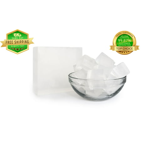 100% ORGANIC ULTRA CLEAR TRANSPARENT GLYCERIN Soap Base by Velona | Melt & Pour all Natural Bar For The Best Result | Size: 2