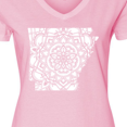 thumbnail image 4 of Inktastic Arkansas Silhouette Mandala Women's V-Neck T-Shirt, 4 of 5