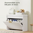 thumbnail image 5 of Demi Bonn 24" Shoe Storage Bench with Padded Seat Cushion and Flip-Drawer, Entryway Bench, Shoe Cabinet, White, 5 of 7