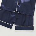 thumbnail image 5 of CAUYDY Toddler Baby Cotton Summer Pajamas Set Button Down Short Sleeve Tops Shorts Pjs 2pcs Boy Girl Solid Sleepwear Outfit(L101-Dark Blue,2-3 Y), 5 of 7