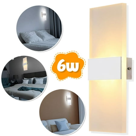 

OUSITAID 6W Modern Wall Sconce Up Down Lamp Acrylic LEDs Wall Mounted Lights Warm Light 8.7*4.3 Inch Right Angle White