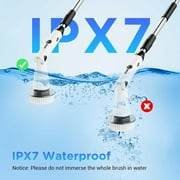 Kibhous Electric Spin Scrubber with 3 Replaceable Brush Heads Adjustable Extension Arm