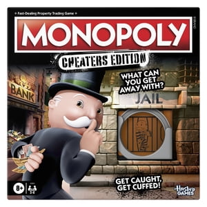 Monopoly Cheaters Edition Board Game Fun Family Games for Kids Teens and Adults 8+