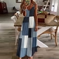 thumbnail image 4 of Vinatge Geometric Abstract Art Gray Black Blue Sleeveless Dress Loose Women's Dress Dresses Luxury Evening Dresses, 4 of 9