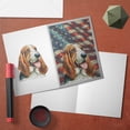 thumbnail image 3 of Patriotic Basset Hound Stained Glass Portrait American Flag 5x7in Folded Greeting Card Bassets Dog Breed Lovers Gifts Idea Single Note Card with Envelope - 01010, 3 of 5