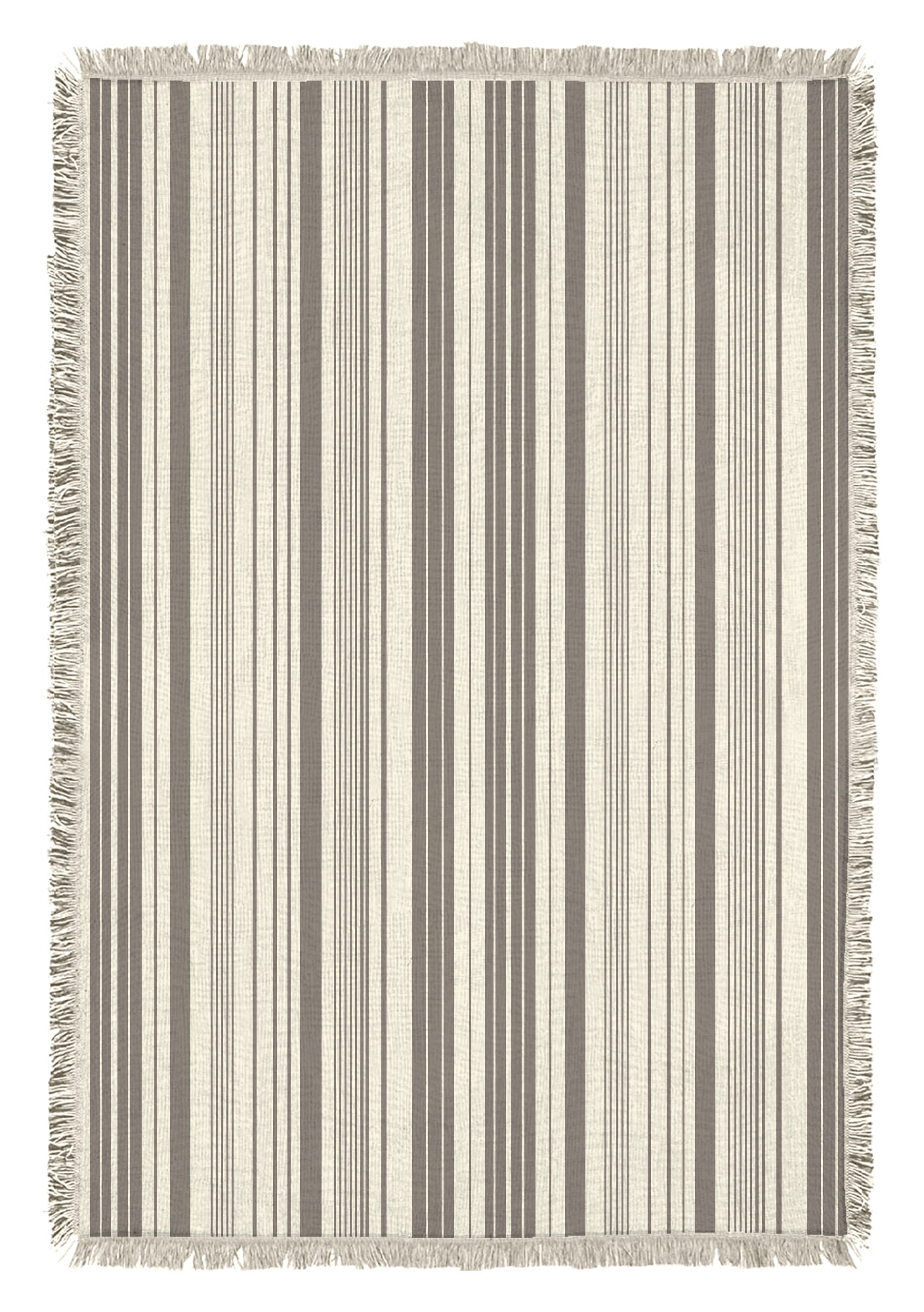 Mainstays Rustic Designs Taupe Splash Fiona Stripe Cotton Blend Jacquard Knit Tapestry Throw, 50" x 60"  (图3) Mainstays Rustic Designs Taupe Splash Fiona Stripe Cotton Blend Jacquard Knit Tapestry Throw, 50" x 60"  (图3)